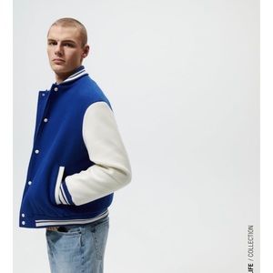 Blue Zara Varsity Jacket